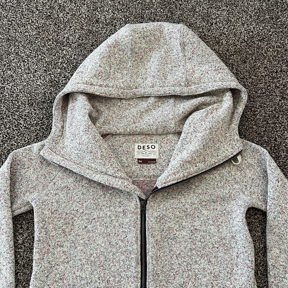 Deso Supply Co Wanderer Full Zip Hoodie Heather Beige Tunic Style Size Small
